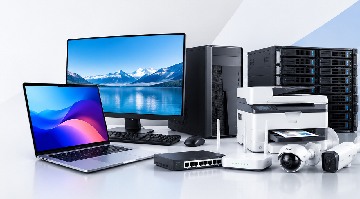KR Infotech IT equipment including computers, laptops and printers
